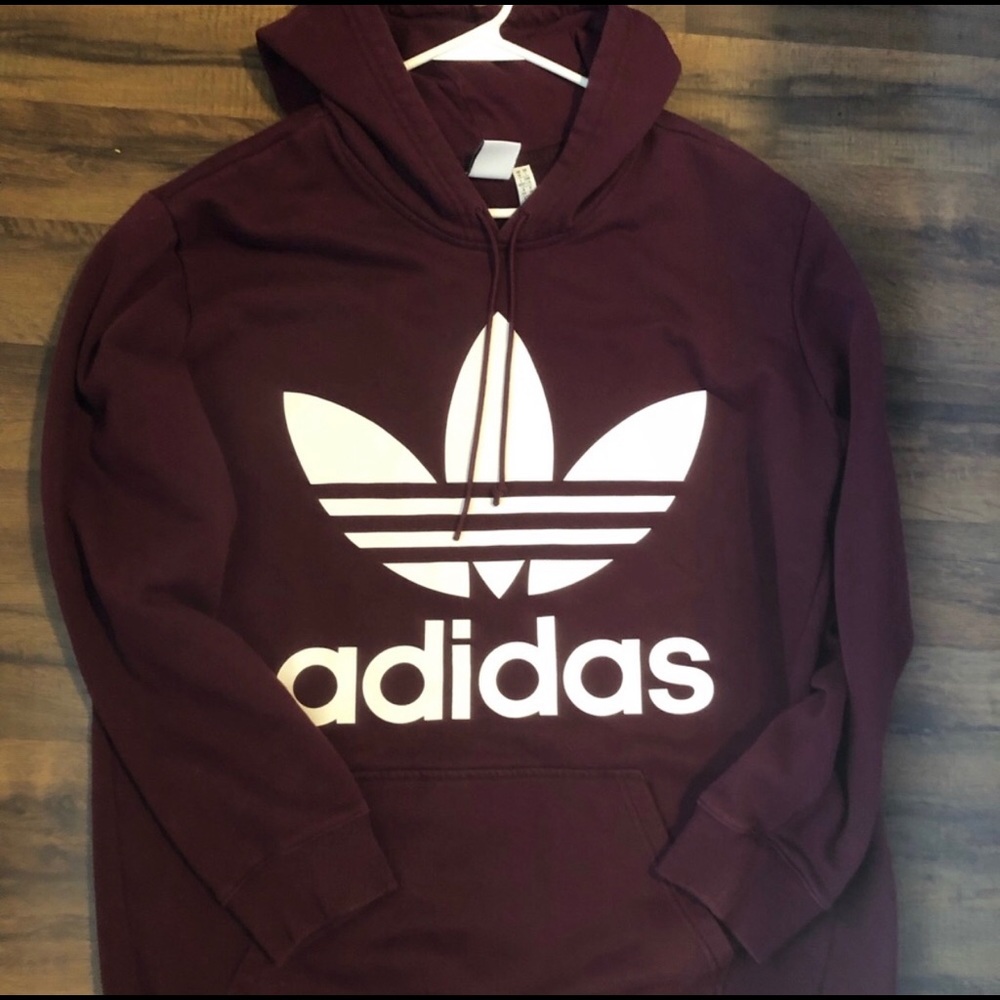 Maroon Adidas sweatshirt hoodie
